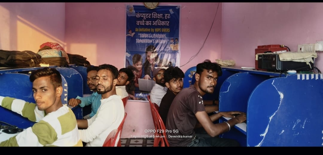Students at the Hope Givers Free Computer Education centre